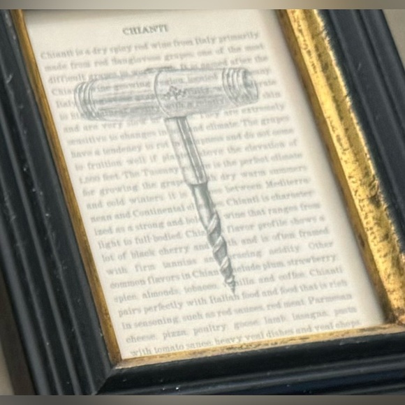 Two’s Company Vintage Print, Chianti and Corkscrew Theme, Frame 6x8 - Picture 3 of 6